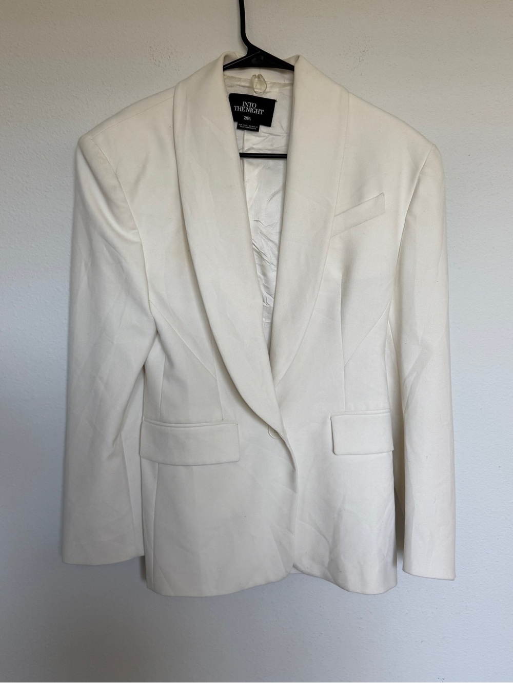 Zara White Shawl Collar Blazer